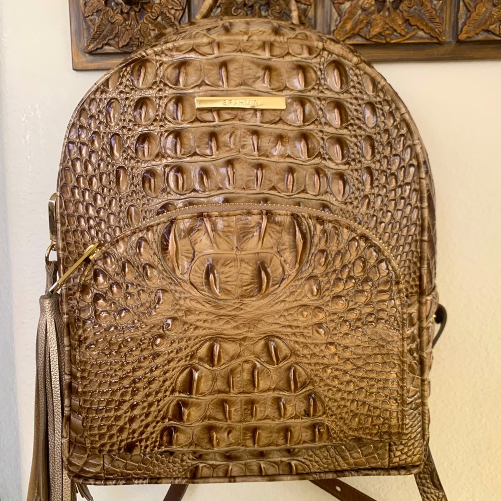 Brahmin Melbourne mini Dartmouth crocodile embossed backpack